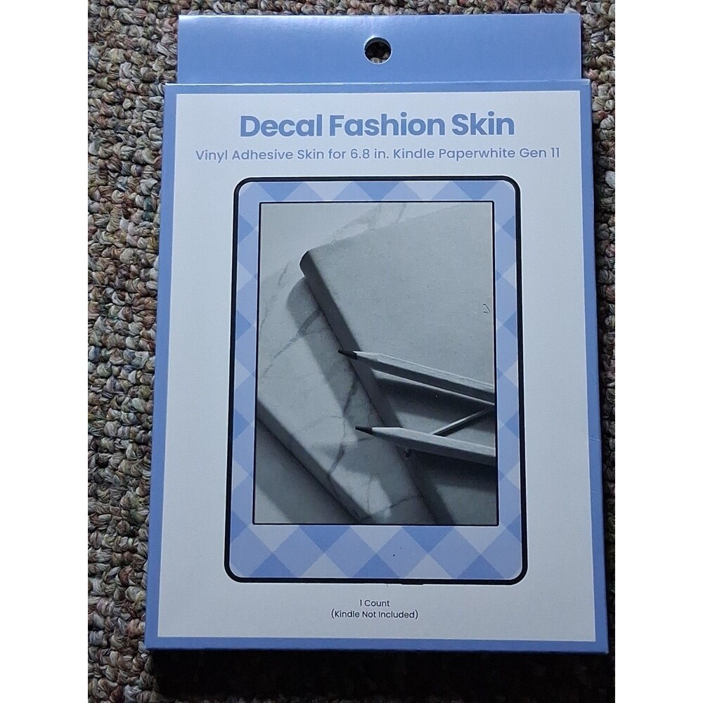 NEW Decal Fashion Vinyl Adhesive Blue Checkered Kindle Paperwhite 11th Gen